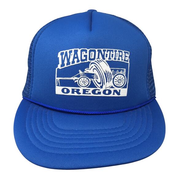 Wagontire Oregon Snapback Rope Trucker Hat Blue One Size Mesh Back - Picture 1 of 9